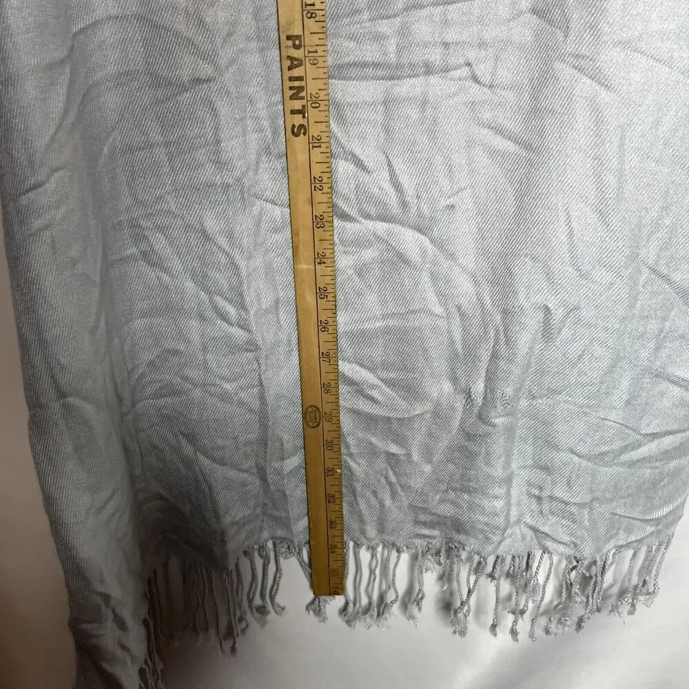 Pashmina BLUE Scarf Wrap Shawl Style Fringe Elegant Classic Fashion 27x68